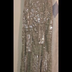 Theia Sage Green Sequin Dress